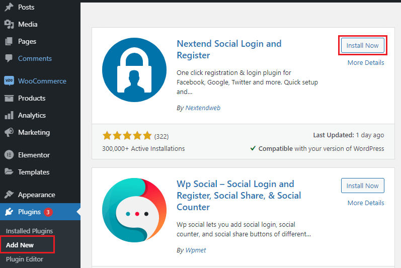 add social login or signup inside WordPress