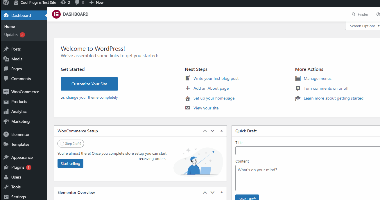 woo-commerce cart page