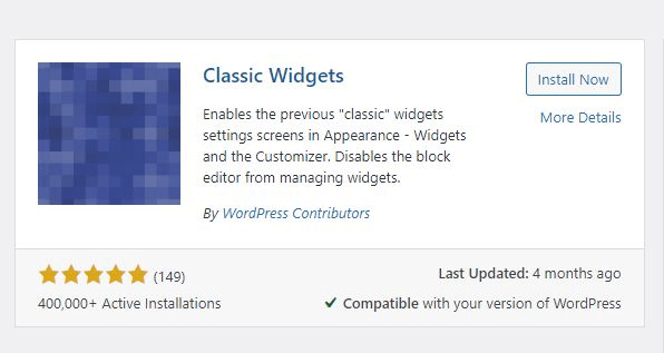Installing-Classic-Widgets-Plugin