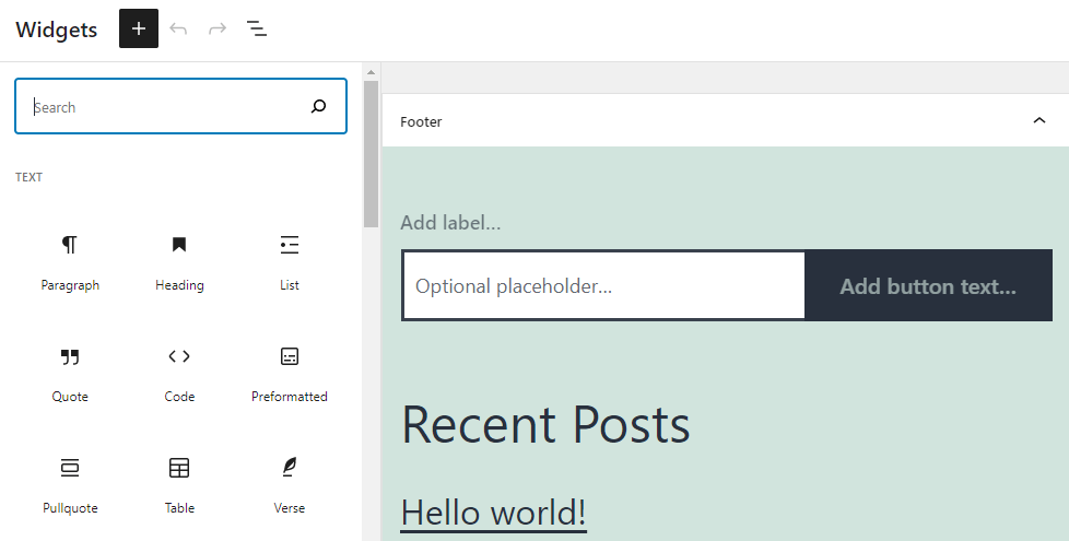 How to use WordPress Block Widgets