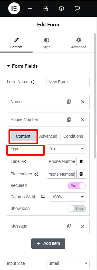 select type
