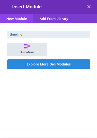 Divi timeline search