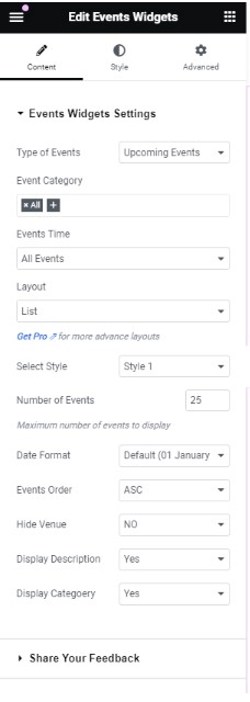Content settings
