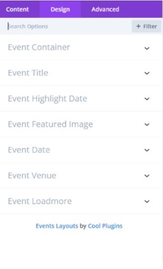 Design settings
