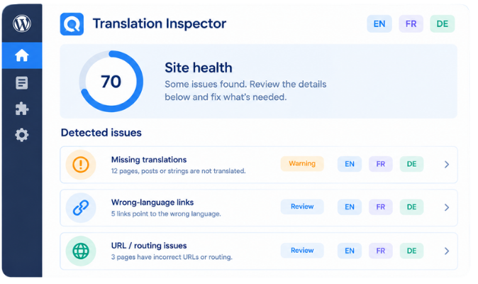 translation inspector dashboard