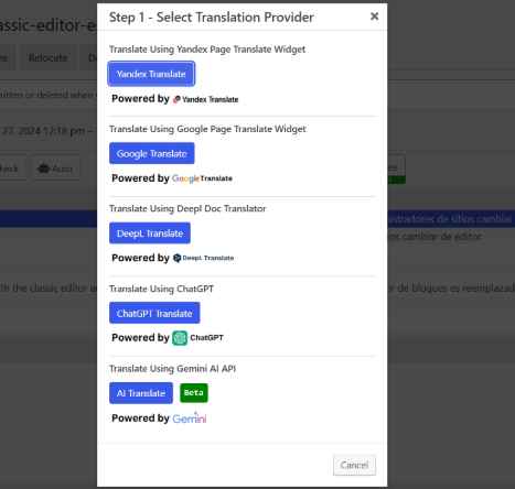 Translation providers