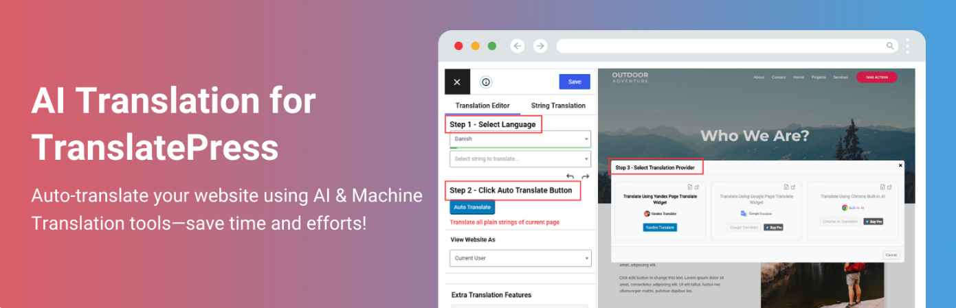 AI Translation for translatepress