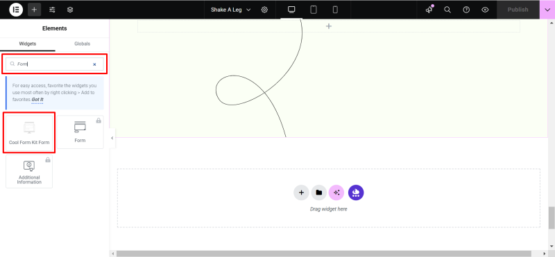 Searching Form Widget