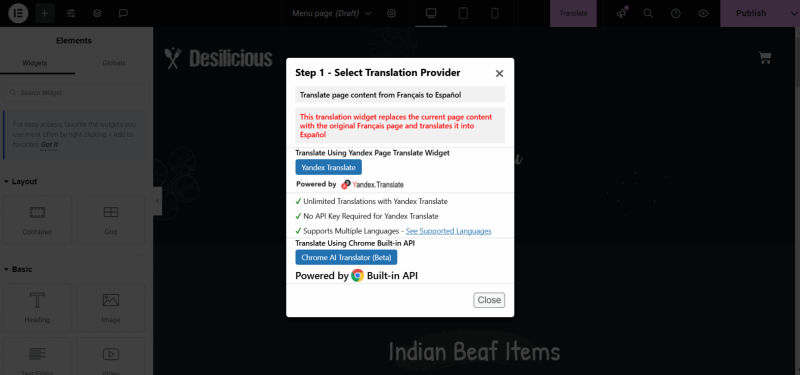 Translation providers polylang