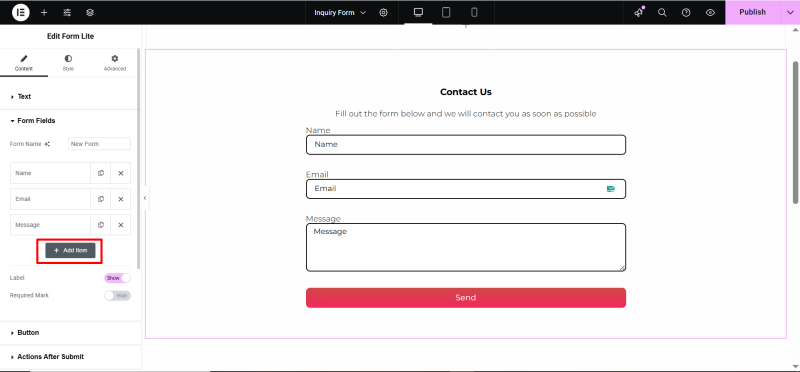 Add new fields to form