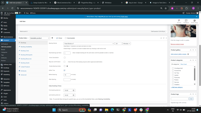 Booking Availability setting