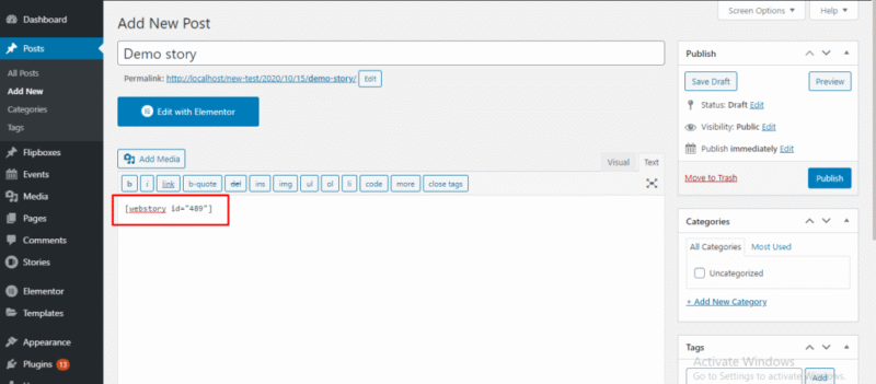 Paste Shortcode
