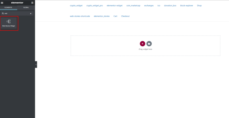 Web Stories Elementor Widget