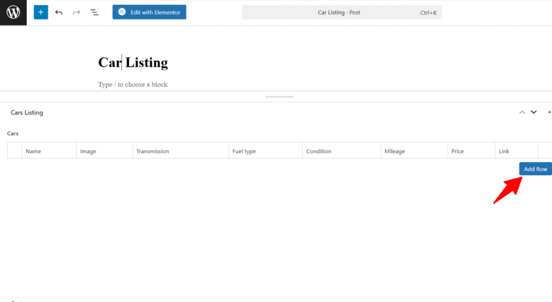 add row