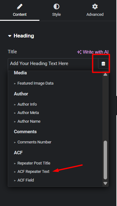 repeater text in dynamic tag