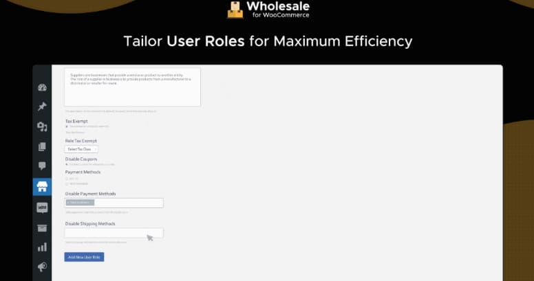 Wholesale User Roles
