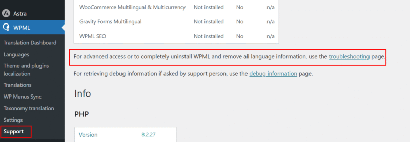 support troubleshooting