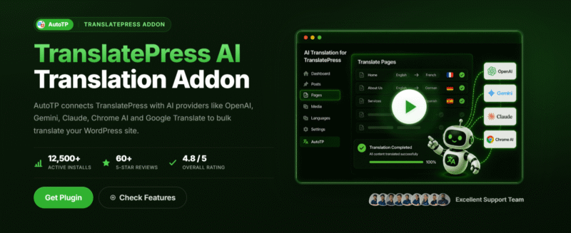 ai translation addon for translatepress