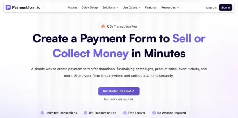 paymentform homepage