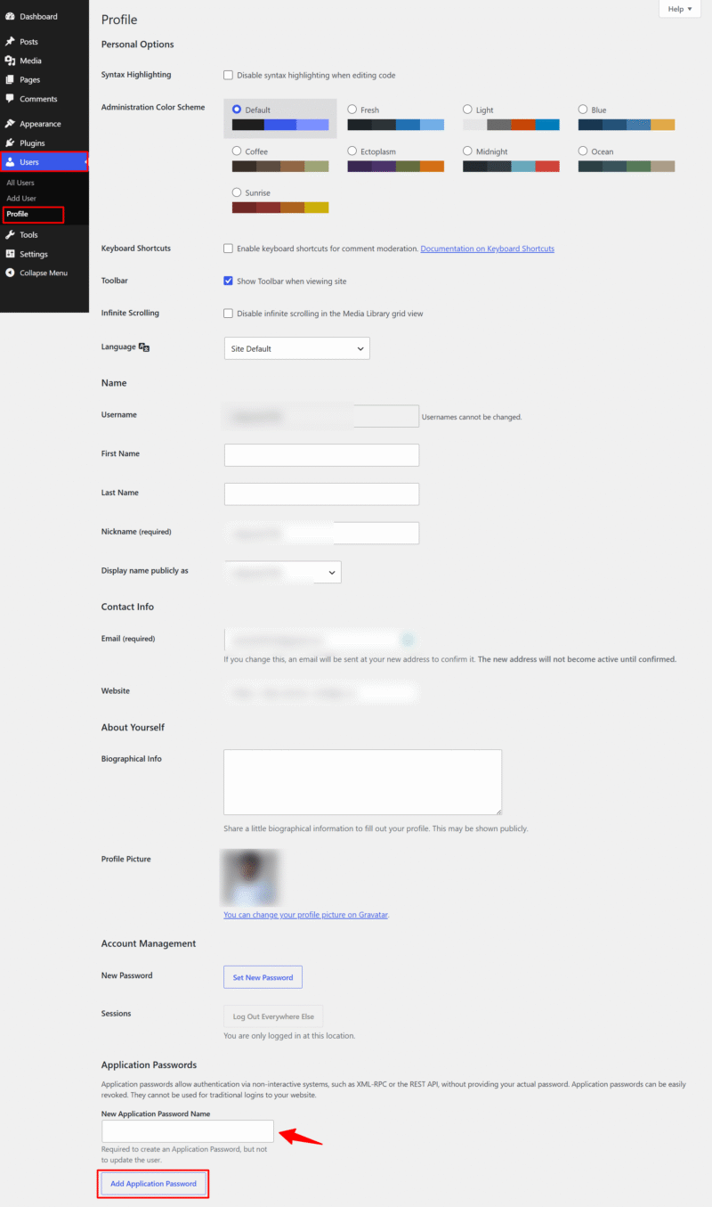 application password