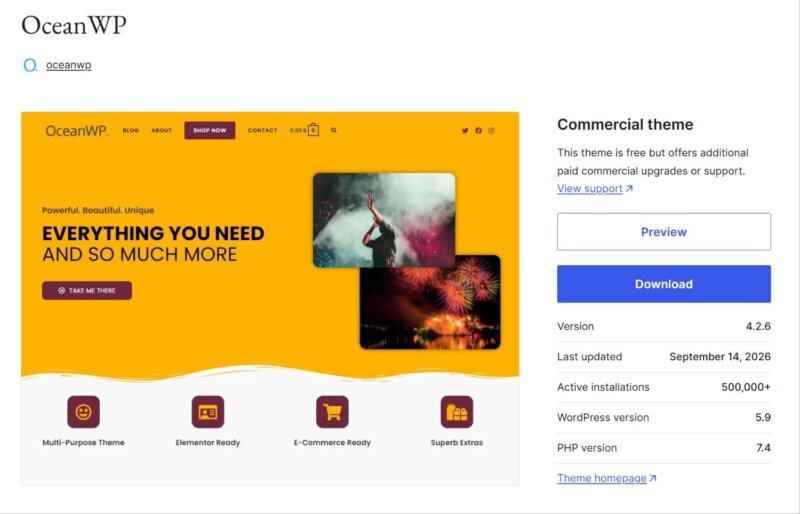 oceanwp theme