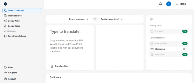 DeepL translator Provider