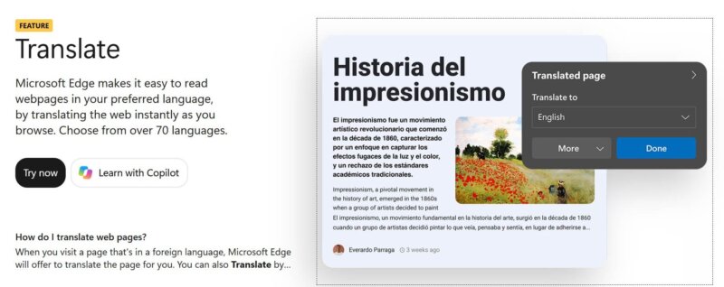 edge built-in ai translation provider